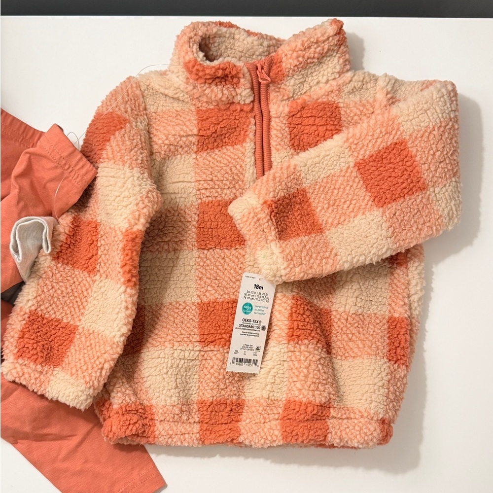 Carter's 3pc Outfit Set Coral Baby Girls Matching Set 18M NEW